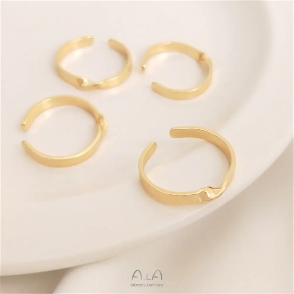 

14K Gold Color Open Twis Ring DIY Winding Hand Holder Head Handmade Material Accessories