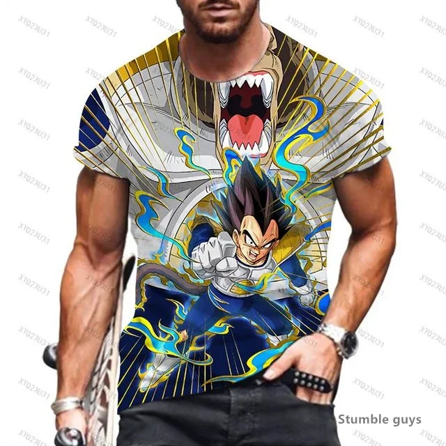 Sommer Herren Dragon Ball Super Saiyan T-Shirt Gym Goku T-Shirt Männer Oberteile Kakarot Vegeta Fitness-Bekleidung
