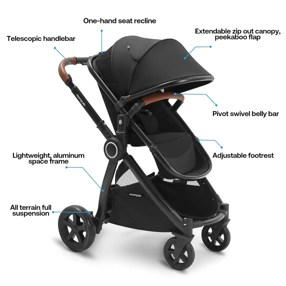 Ultimate2 Baby Stroller for Toddler with Removable Bassinet, Reversible Stroller Seat - Full-Size