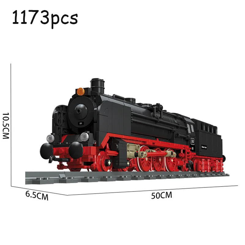 New Point High-tech City Retro Emerald Night Steam Train expert Technology Train blocks Classic model toys Children\'s gifts