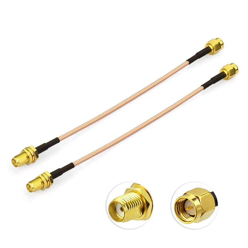 50 PCS Female Bulkhead Mount Male RG316 Coaxial Antenna Extension Cable 6 Inch 15cm 2-Pack 50 Ohm Impedance Compatible 4G LTE