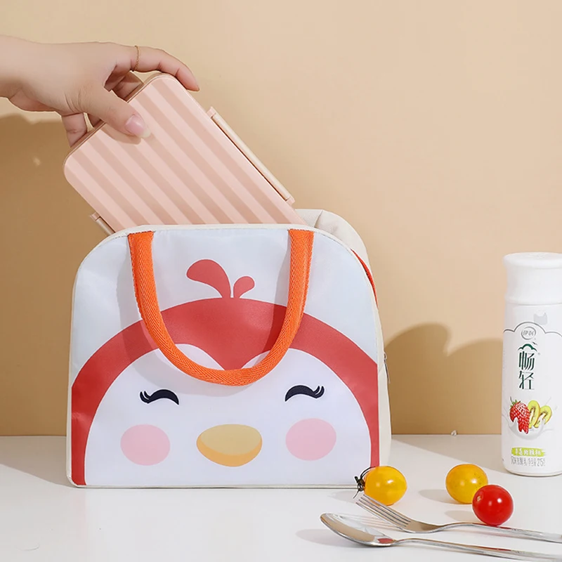 Cartoon Cute Lunch Bag For Children Aluminum Insulation Keep Temperature Lunch Box Hangbag Outdoor Picnic Food Storage Bags New