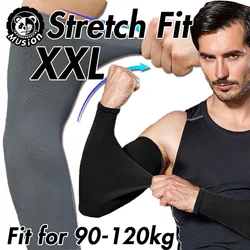 Musion-Mangas de brazo de protección solar para hombre, calcetín de mano para montar y correr, Unisex, talla grande, extendido y ensanchado, XXL, UPF50