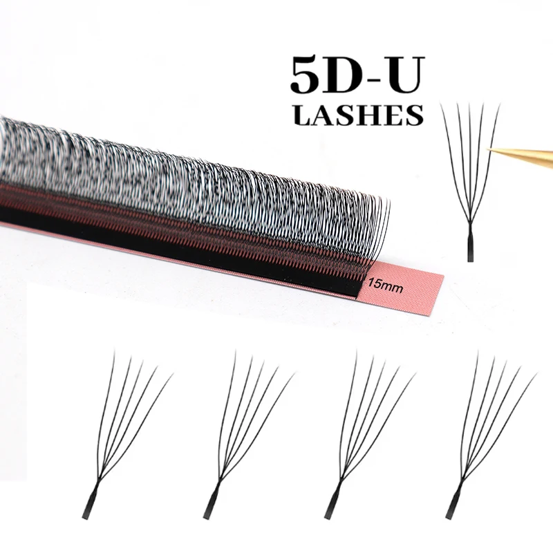 DREAM BALLET Estensione ciglia 5D a forma di U Nuovo stile a forma di U W Bloom Ciglia Premade Ventole Leggero soffice visone Faux Eye