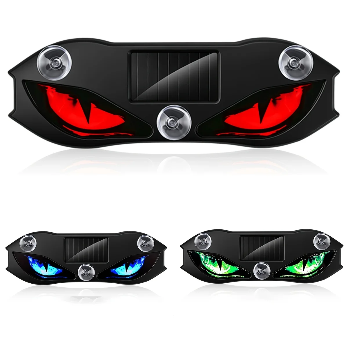 Solar Power Car Creative Demon Eye Light Cool Flashing Warning Light Dynamic Safety Vehicle Signal Lights Universal