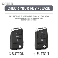 3 4 Buttons Carbon Fiber Car Key Case Cover For VW Volkswagen Golf 7 Tiguan MK2 For SEAT Ateca Leon FR 2 Ibiza For Skoda Octavia 2