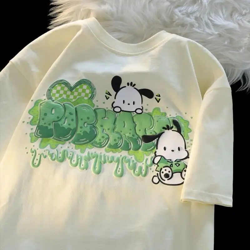2026 New Pochacco Summer Short Sleeve Best Selling Women's T-Shirt Tops Cartoon Print Versatile Half Sleeve Fashionable Cute Ins