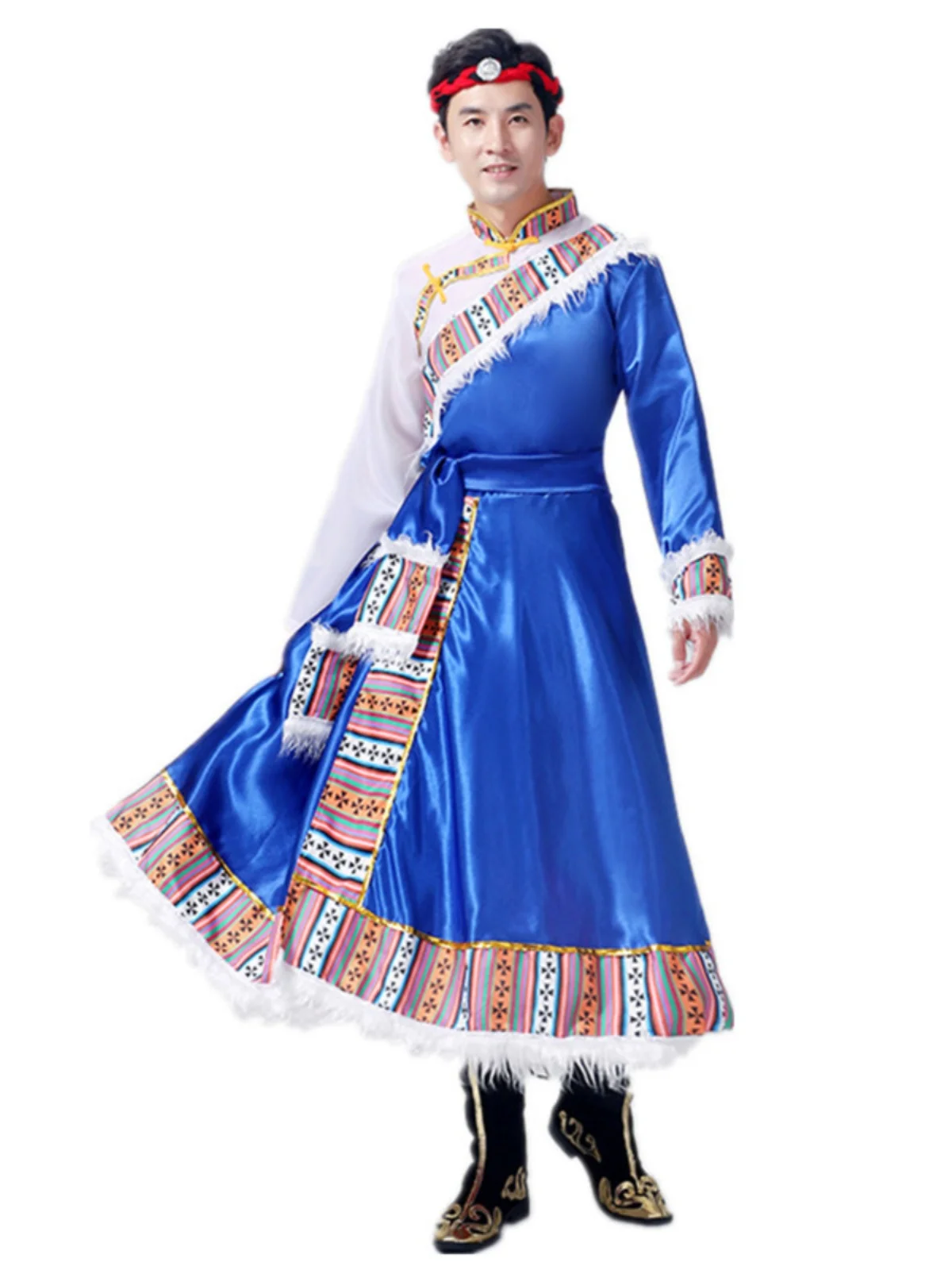 Tibetan Clothing Men's Robe Ethnic Style Dance Costume Travel Photo Chinese