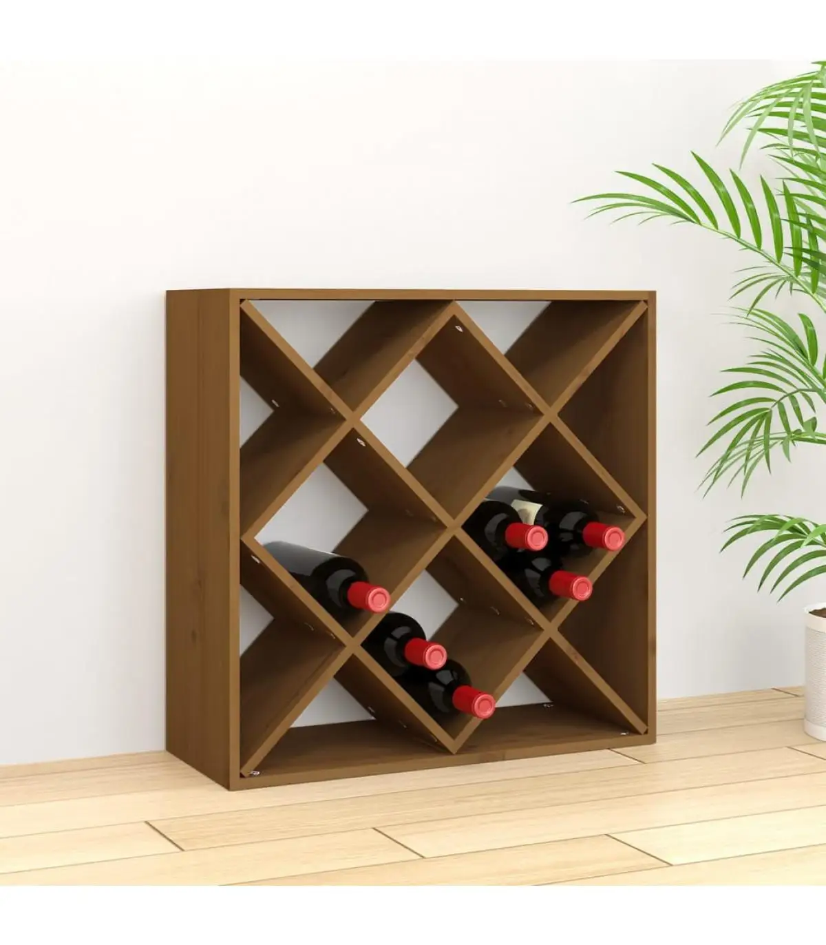 Wine and liquor cabinets solid wood pine brown honey 62x25x62 cm