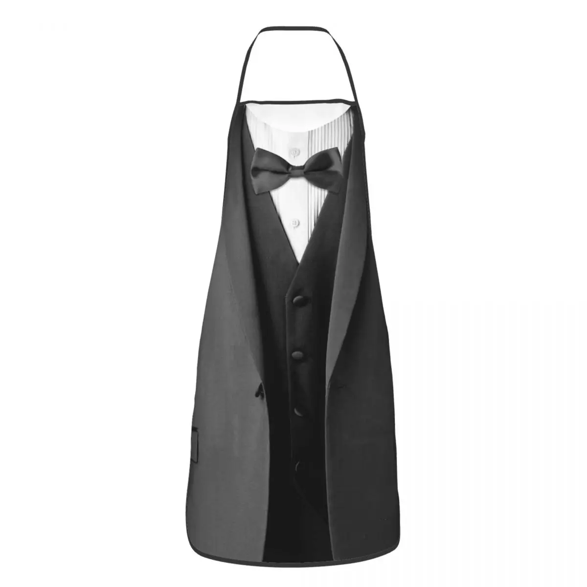 Custom Bib Ultra Realistic Tuxedo Gray Graphic Aprons for Men Women Unisex Chef Kitchen Cooking Clothing Tablier Cuisine Baking