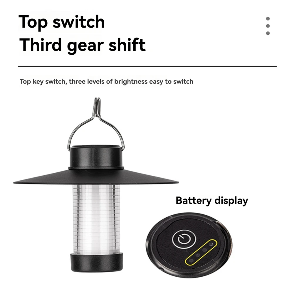 ABXHA Outdoor Camping Desktop Atmosphäre Licht Tragbare Camping Dekorative Lichter Retro Camp Zelt Licht Hängen Lampe B