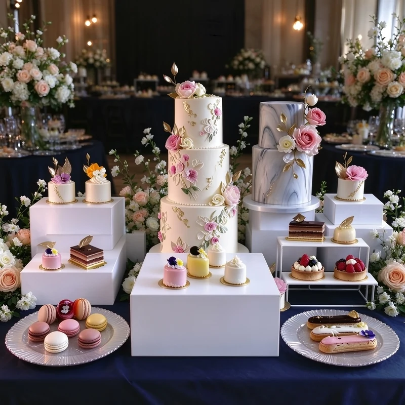 13PCS Luxury Pastry Display Stand Column Riser Banquet Table Centerpiece Dessert Candy Bar Party Food Cake Fruit Drink Holder