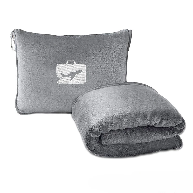 Nueva manta de viaje portátil para avión, almacenamiento plegable, manta para siesta de otoño e invierno, manta de franela cálida para Picnic de Color sólido