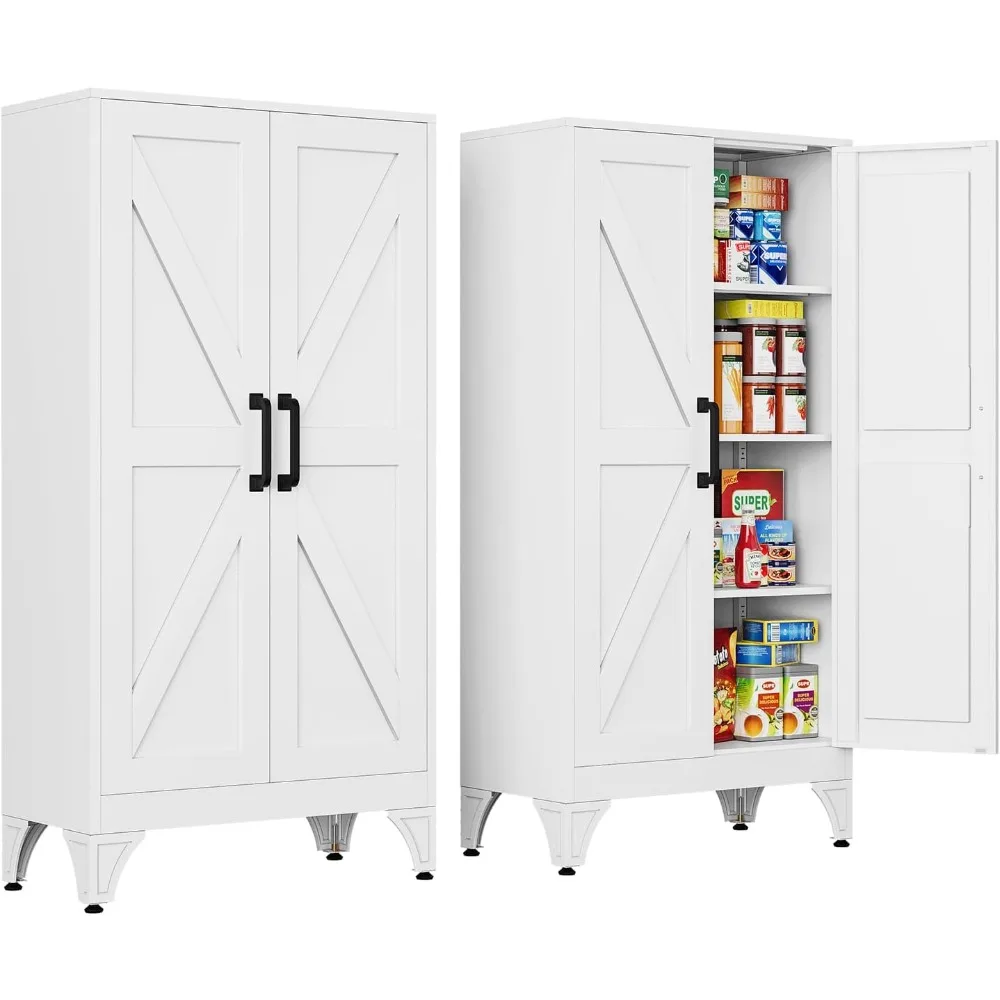 Metal Garage Storage Cabinets with Lock Door and Adjustable Shelves Steel Tool Cabinets for Home Office Warehouse