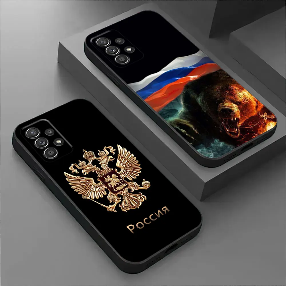 For Samsung Galaxy A55 Case A54 A52S A53 5G A51 A34 A35 A33 A32 A50 A72 A71 A30 A7 A9 2018 Case Soft Cover Russia USSR CCCP Flag