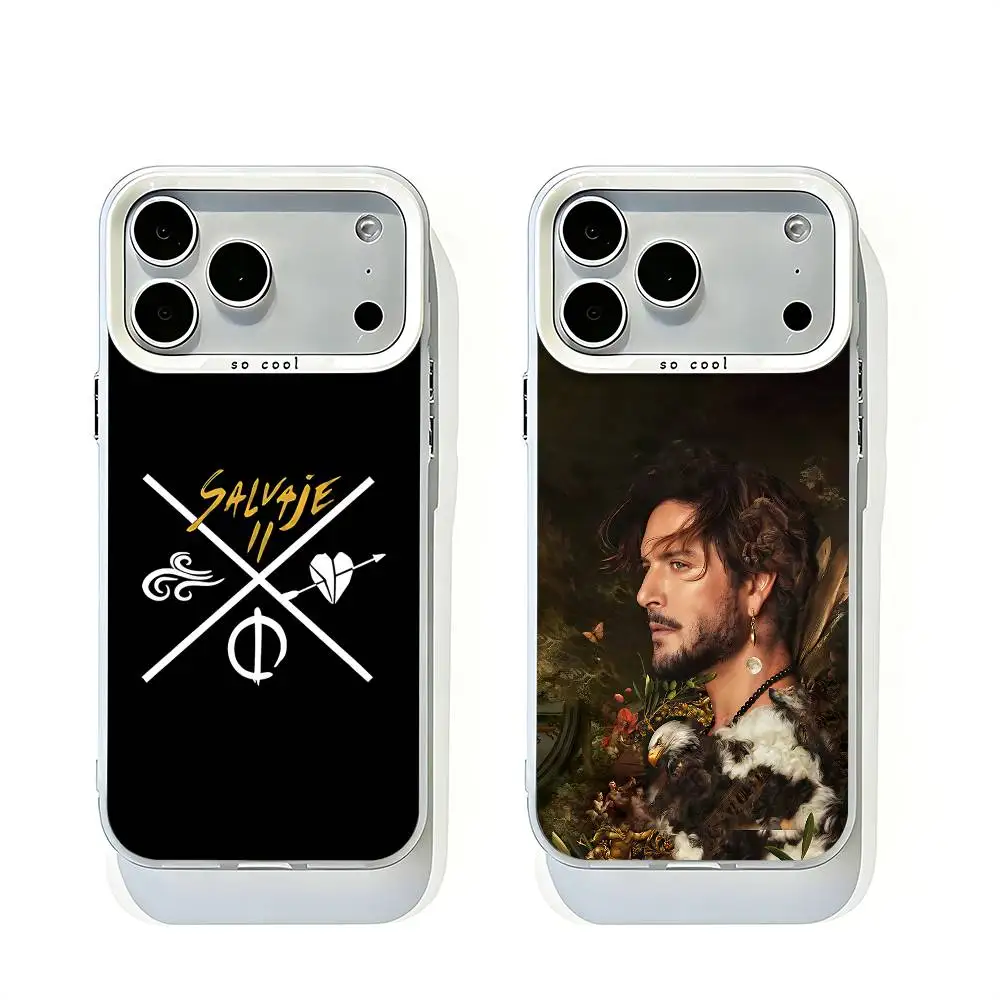 M-Manuel Carrasco Salvaje desde la raiz White Matte Large Lens Frame Cover For iPhone 12 11 14 13 17 16 15 Pro Max Mini Plus E