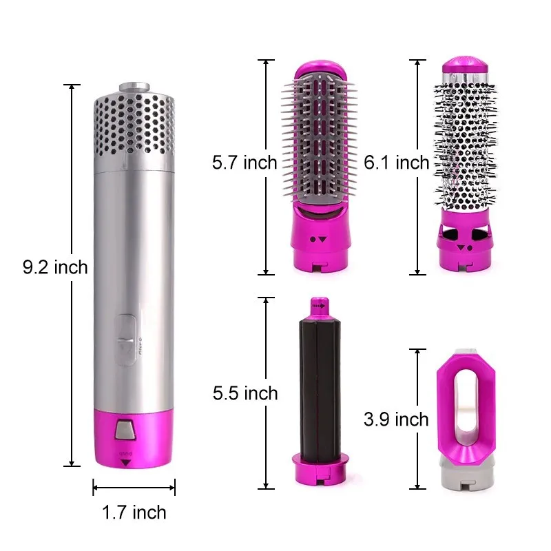 5 In 1 Hair Styler  High Speed Straightener Hot Hair Brush Hot Comb Hair Multi Style Airbrush Automatic Curling Iron