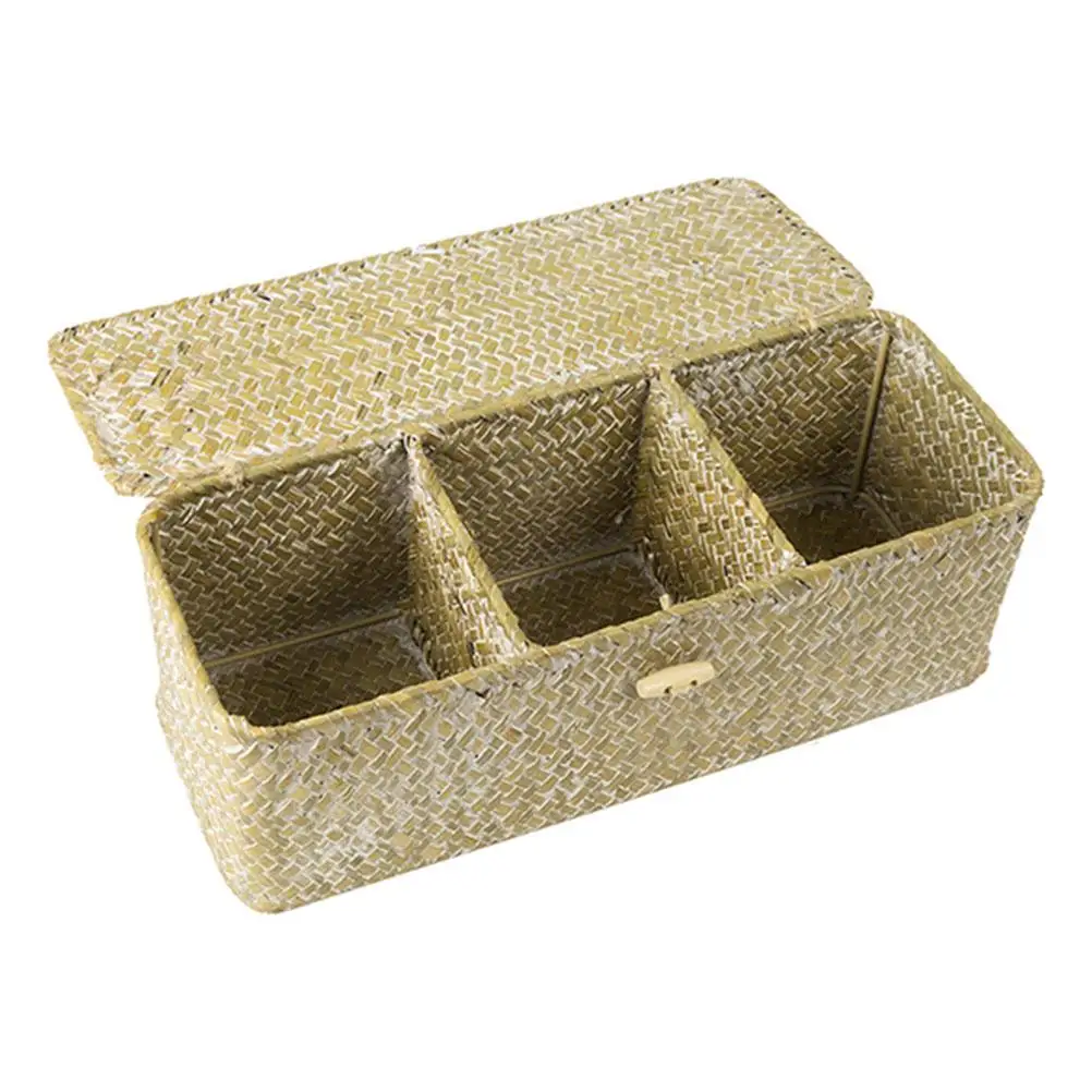 

Three Grids Storage Condiments Basket Living Room Bedroom Office Cosmetics Basket Condiments Laundry Hamper