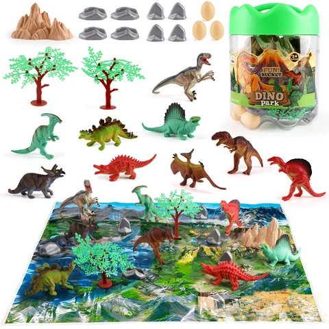 Bucket children's simulated animal model dinosaur boy and girl early education cognitive toy