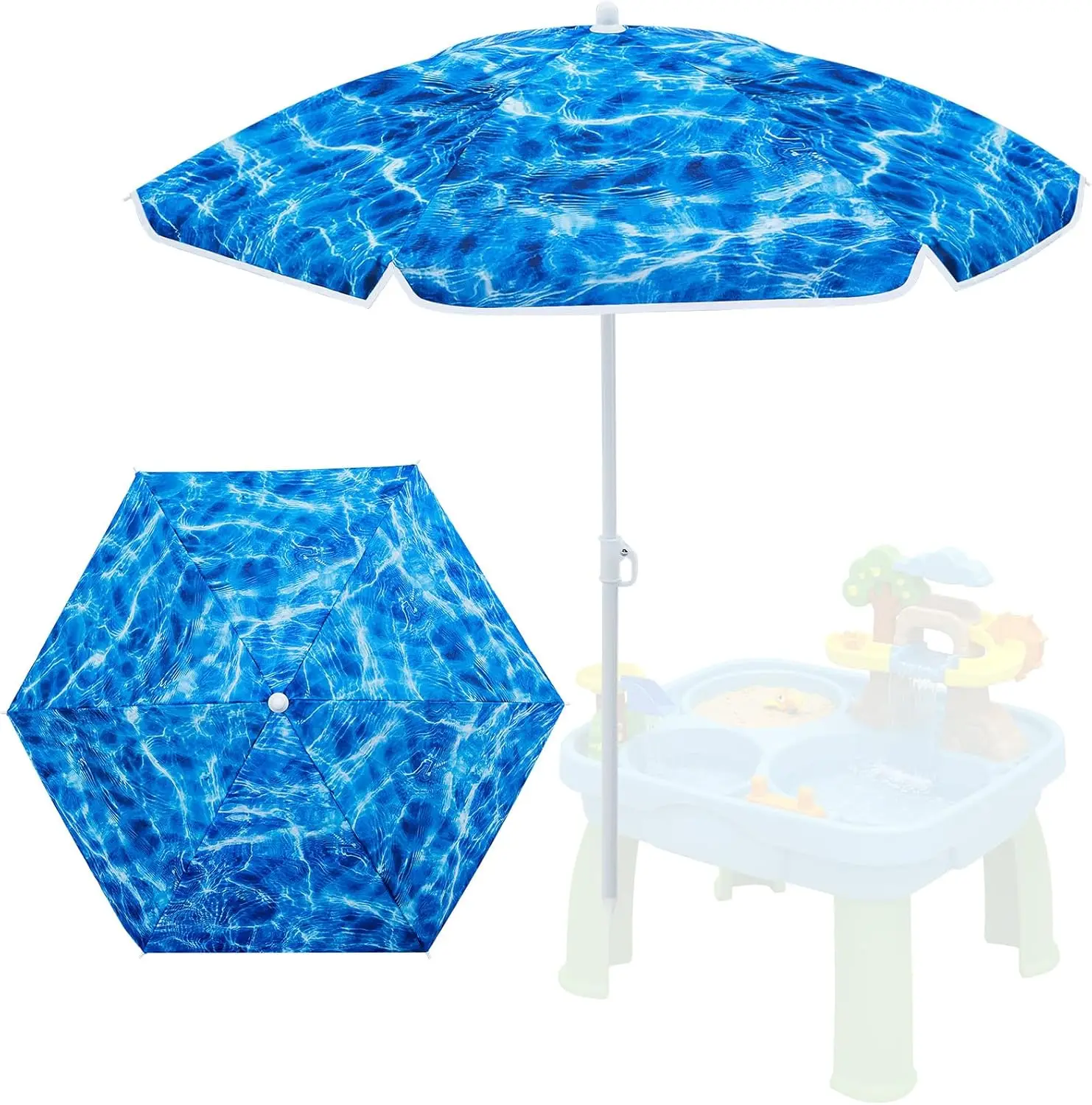 

Water Table Umbrella (Table Not Included), Kids Seaside Beach Umbrella Picnic Canopy for Summer