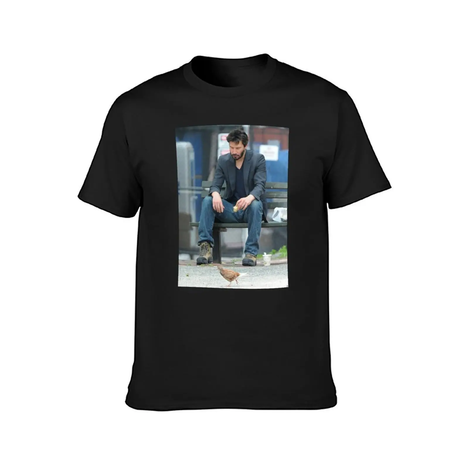 Sad Keanu - Paparazzi photograph Keanu Reeves Meme T-Shirt quick drying boys animal print Men's t-shirts