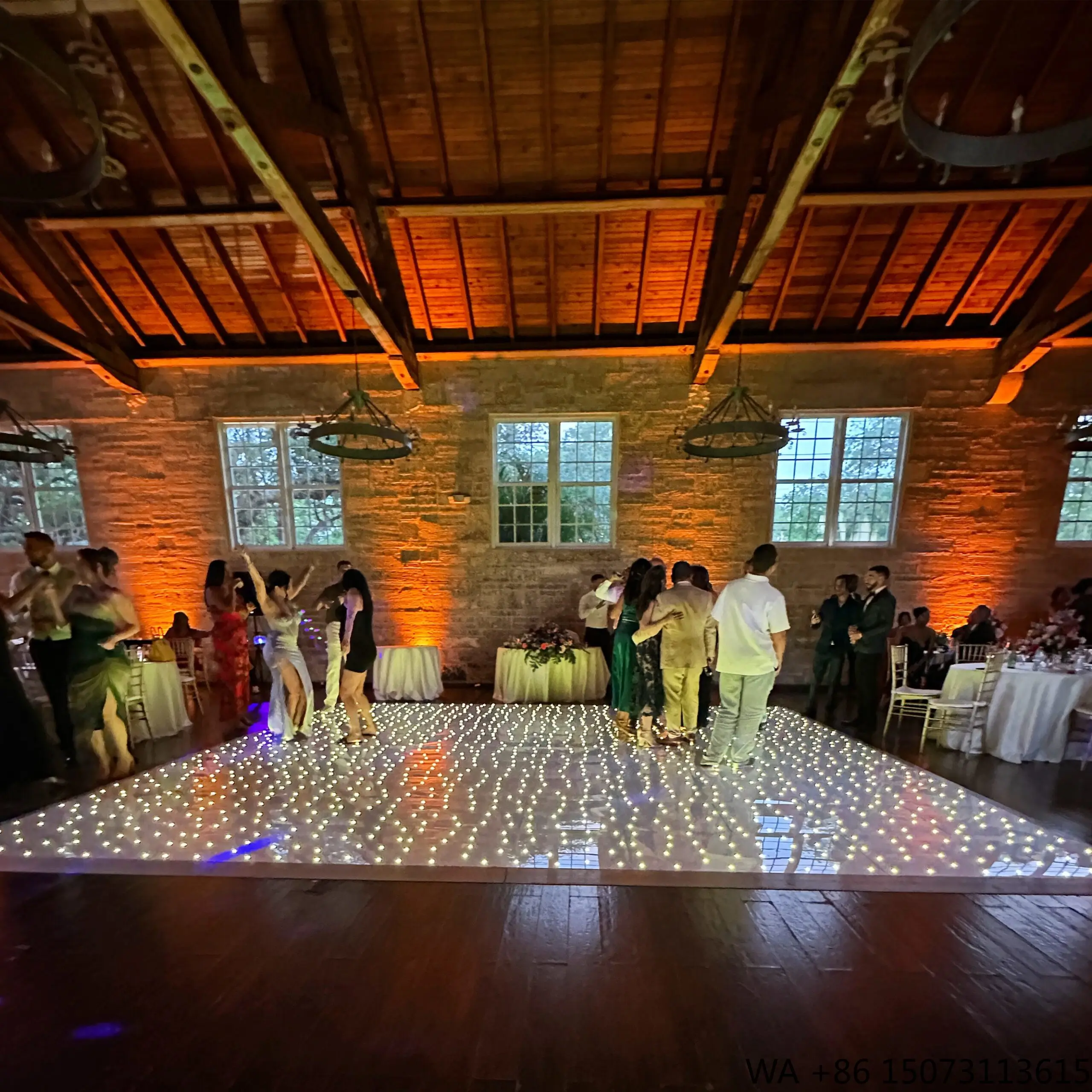 

Factory Direct Sale Portable 3D LED Dance Floor with White Warm White Wedding Lights DMX Control Spotlights