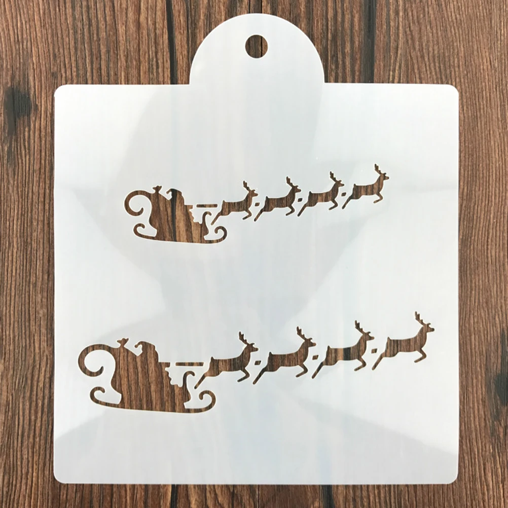 12 قطعة من استنسل رذاذ كعكة عيد الميلاد الأيائل سانتا كلوز لتقوم بها بنفسك قوالب خبز لتزيين الكعك كعكة عيد الميلاد