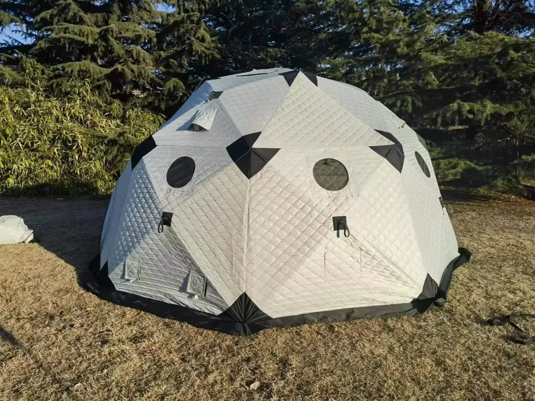 لـ Benutzerdefiniertes - Campingzelt في الهواء الطلق مع غرفة كبيرة، Baumwolle، المعزل، فور دن الشتاء، Eisfischen، 5–6 شخصيين، دافئ