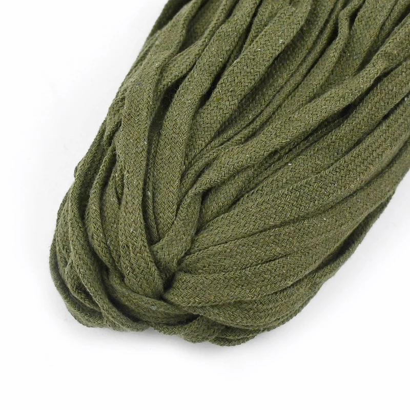 

10/20/30Meters 10mm Cotton Twisted Cord for Pants Clothing Shoes Flat Rope Garment Hat Belt Cords Tapes DIY Sewing Accessories