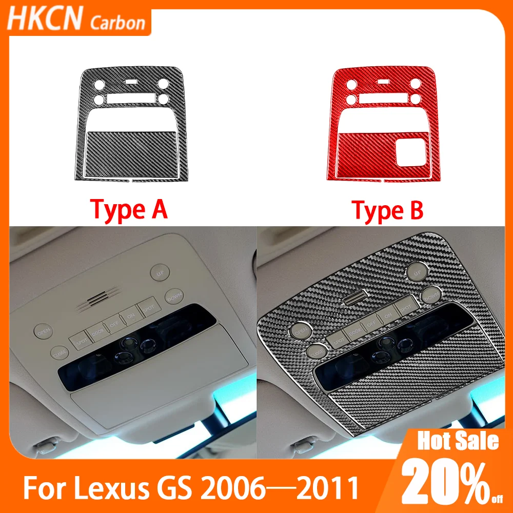 

Carbon Fiber Roof Reading Light Panel Set Decals Car Accessories Interior Cover Trim Sticker Modification For Lexus GS 2006—2011