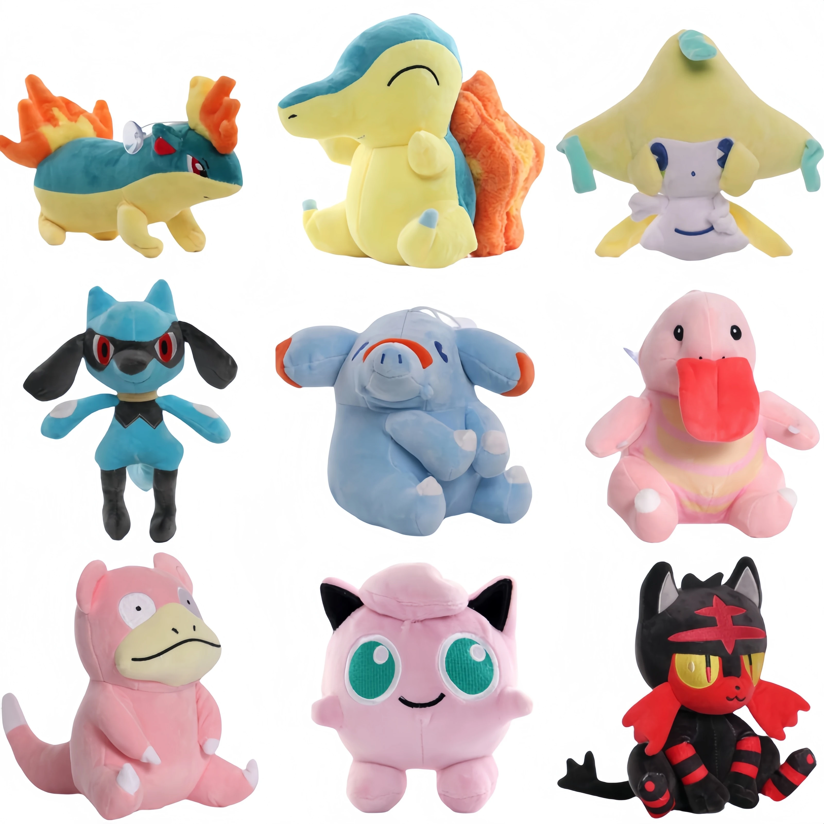 Pokemon Plush Quilava Cyndaquil Jirachi Riolu Phanpy Jigglypuff Litten Pikachu Mewtwo Gengar Spheal Pikachu Peluche Doll ﻿Gift