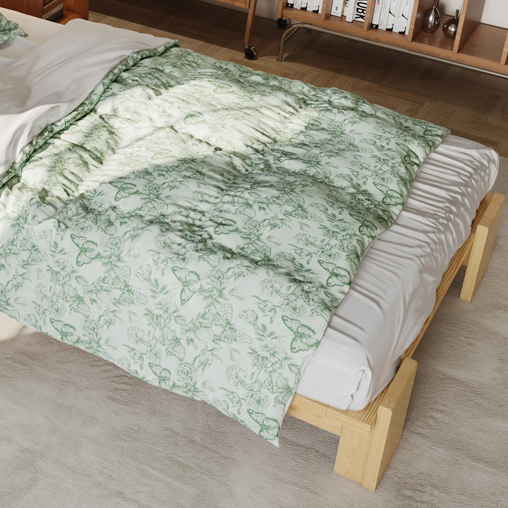 PINGGO Samtbezogenes Einzelbett für Kinder, weiche Rückenlehne, stabiler Rahmen, 90 x 200 cm, Bettgestell aus Kiefernholz, Schaumstoff und Sperrholz, ohne Matratze – Detail 17