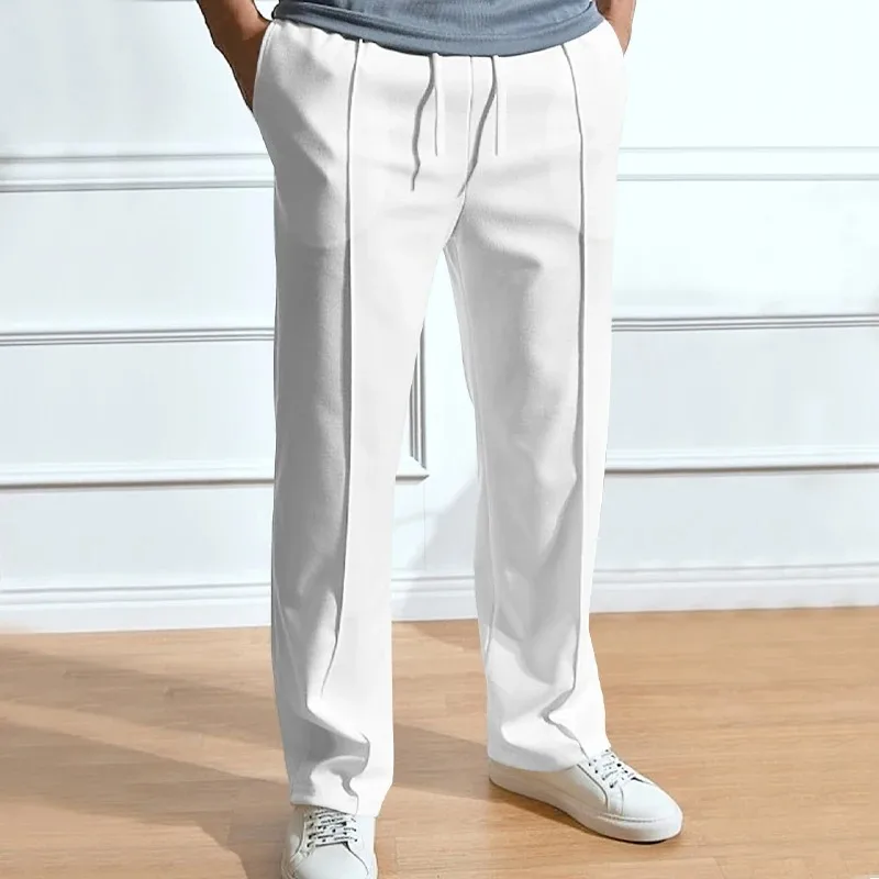 2026 Spring/Summer Hot Selling Men's Fashionable Casual Solid Color Pants Loose Tight Cord Straight Pants