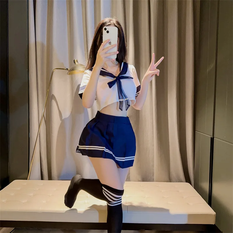 بحار فتاة تأثيري أنيمي ازياء المدرسة ضيقة قصيرة طالب JK موحدة اليابانية Kawaii عيد الميلاد المرأة مثير الملابس الداخلية