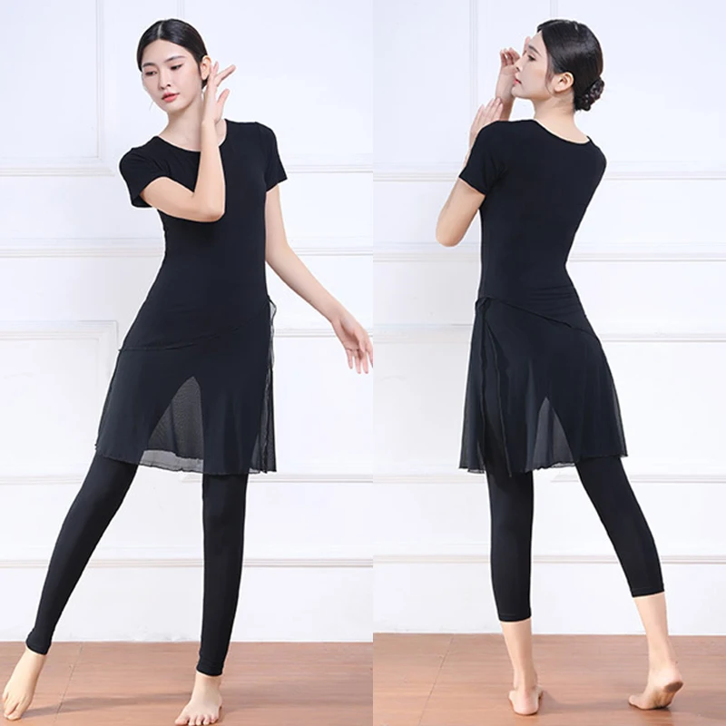 Women Classical Dance Tops Ballroom Latin Yoga Chacha Modern Dance Blouse Lady Elegant Practice Physical Fitness Clothes