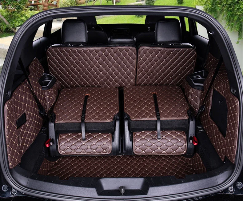 Luxury Fiber Leather Car Trunk Mat For Ford Explorer 2011 2012 2013 2014 2015 2016 2017 2018 2019 Car Accessories