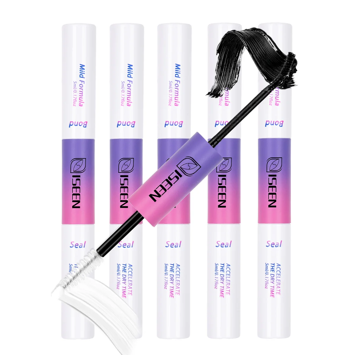 Double-Ended Eyelash Glue Lash Adhesive for Beginners Strong Hold Lash Bond&Seal 2 in 1 Long-Lasting Makeup Tool Holiday Gift