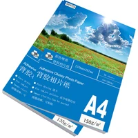 Impresión de inyección de tinta autoadhesiva de alto brillo con pegamento trasero, papel fotográfico A4, 50 hojas de papel de etiqueta, pegatinas DIY impermeables