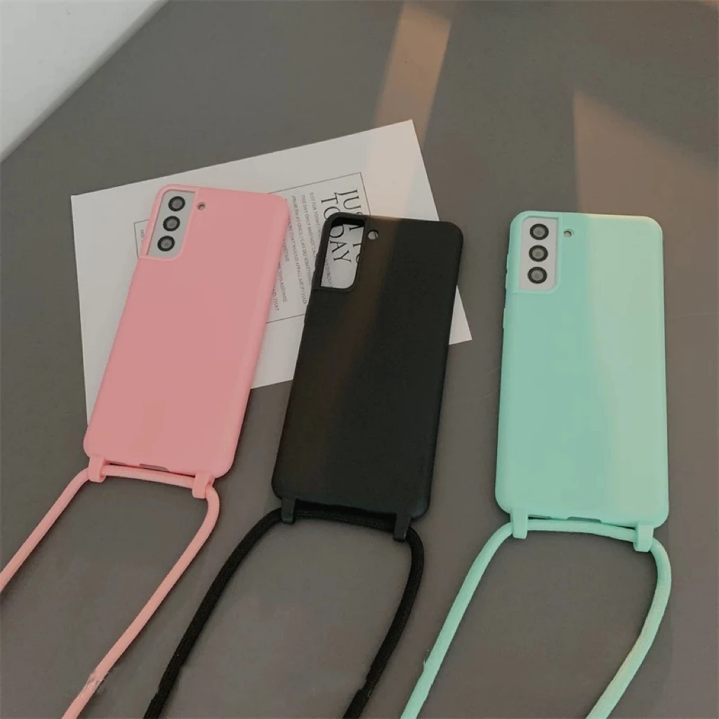 Crossbody Lanyard Phone Case For Samsung S26 S25FE S24Ultra S23Plus S22 A17 A56/A36 A15 A55 A54 Soft Cover Body Shell Protection