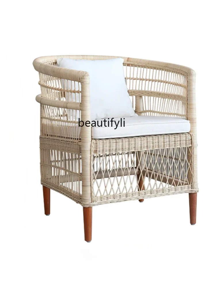 

Home Courtyard Balcony Single Leisure Chair Indonesia Imported Rattan Sofa Bed & Breakfast Style Chair