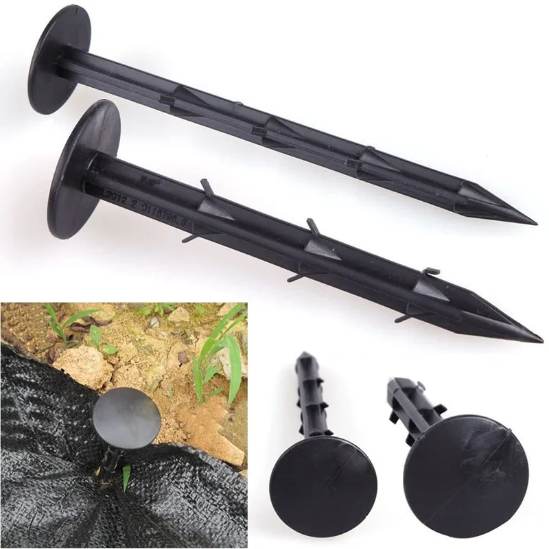 10Pcs Plastic Gardening Anchoring Spikes Multipurpose Ground Stakes for Holding Down Tents, Nets, Rain Tarps and Greenhouse