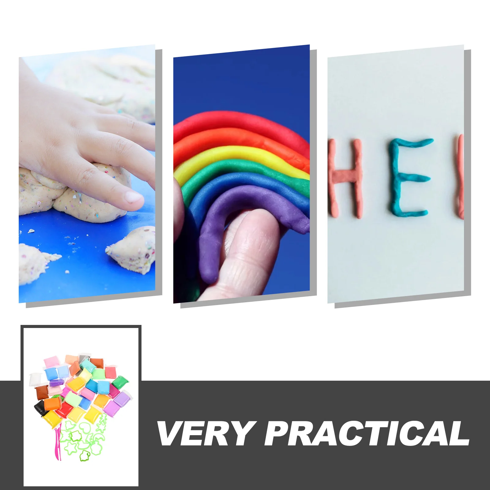 Ensemble de modélisation en argile polymère, Kit d'argile de couleur douce et brillante pour l'artisanat créatif, cadeau pour adolescent, accessoires de sculpture, 1 ensemble