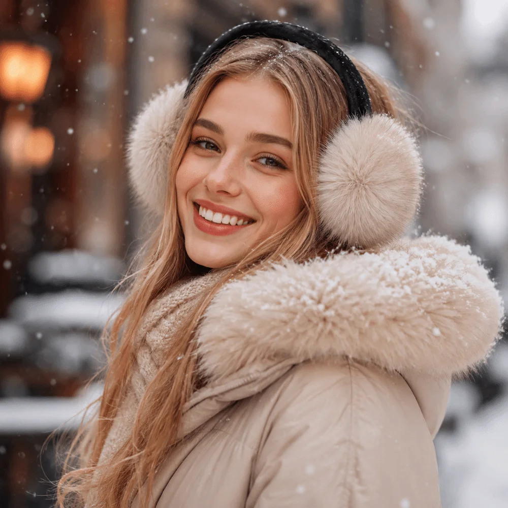 Fashion Warm Winter Earmuffs Folding Soft Earflap Protection Faux Fur Cold Protection Ear Warmer for Men Women