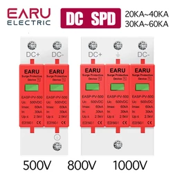 SPD 2P 3P DC 500V 800V 1000V 20KA~40KA 30KA~60KA House Lightning Surge Protector Protective Low-voltage Arrester Device PV Solar