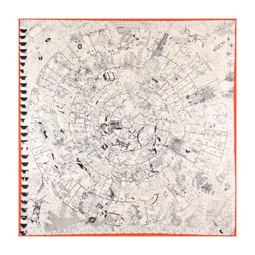 Manueller handgerollter Twill-Seidenschal für Damen, Hopi-Druck, quadratische Schals, Wraps, Echarpes, gekräuseltes Foulard, Femme, Bandana, Hijabs, 90 cm – Detail 3