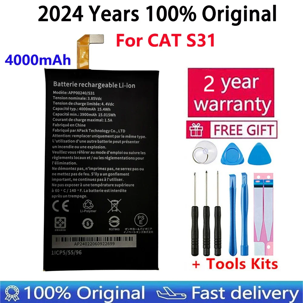 100% Original Replacement battery For Caterpillar Cat S40 S50 S60 CUBA-BL00-S50-000 458002-S40  APP-12F-F57571-CGX-111 batteries