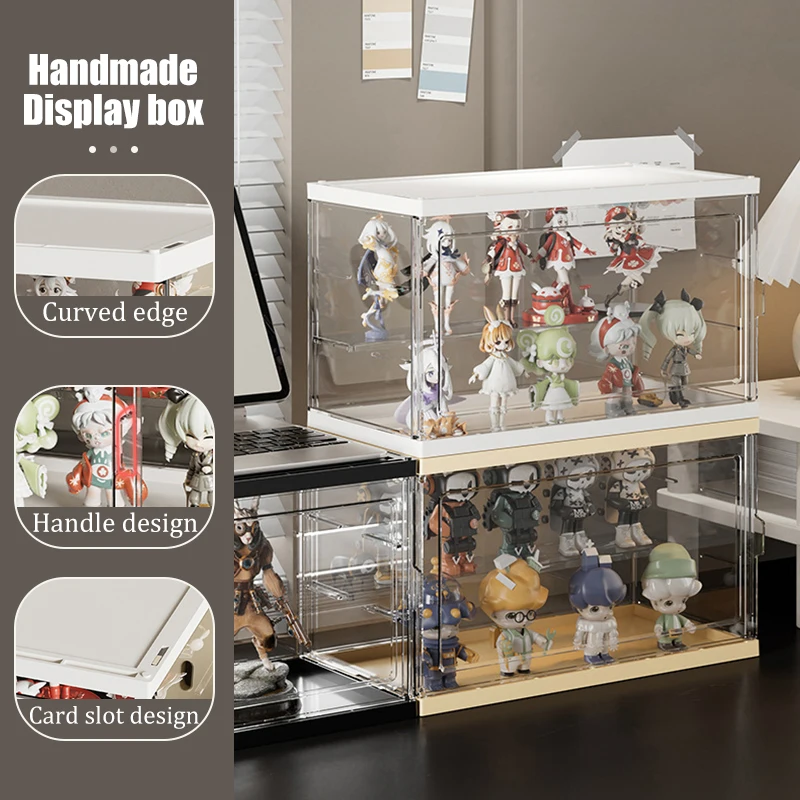 Espositore per scatola cieca Espositore impilabile in acrilico trasparente di grande capacità Figure Armadietto per gioielli Scatola portaoggetti Lego