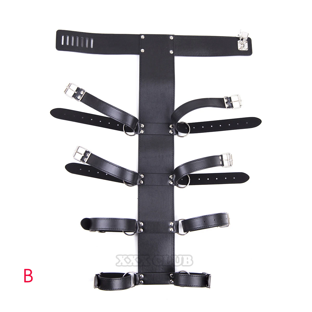 Thierr Fetish Slave Neck Collar To Hand Cuffs Body Harness Bondage Restraint Arm Binders Sex Toys For Couple Adult Games