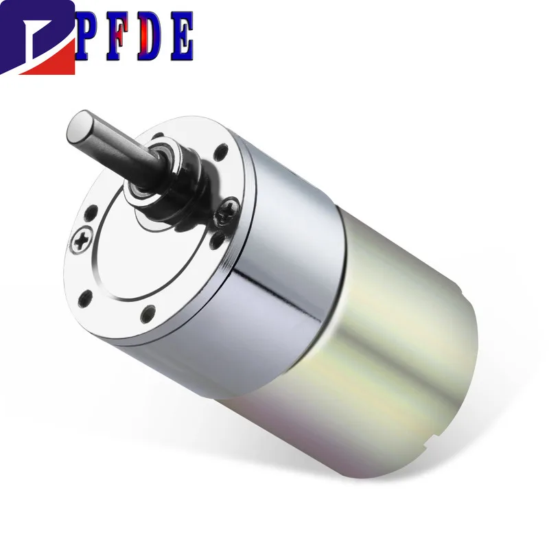 DC 12V/24V Gear Motor High Torque Electric Micro Speed Reduction Geared Motor Eccentric Output Shaft 37mm Diameter Gearbox