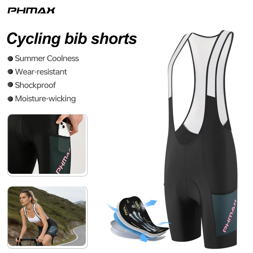

X-TIGER Women Cycling Bib Shorts 5D SILICONE Padded Women Road MTB Cycling Bike Shorts Pants Bicycle Shorts with Pocket Clothes